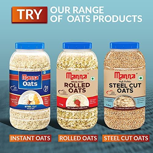 Manna Manna 100% Steel Cut Oats 3kg | Gluten Free | Diabetic Friendly | High Protein & Fibre 3kg (Pack of 2)