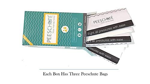Peeschute Peeschute (Medi) Unisex Pocket Sized Disposable Reusable Urine Bags Solidifies Urine Instantly For Bedridden People Set of 3Pcs (Pack of 9 Bags)