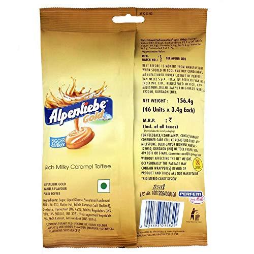 Alpenliebe Alpenliebe Gold Candy, 184 G (46 Pieces ) (Pack Of 5), Caramel