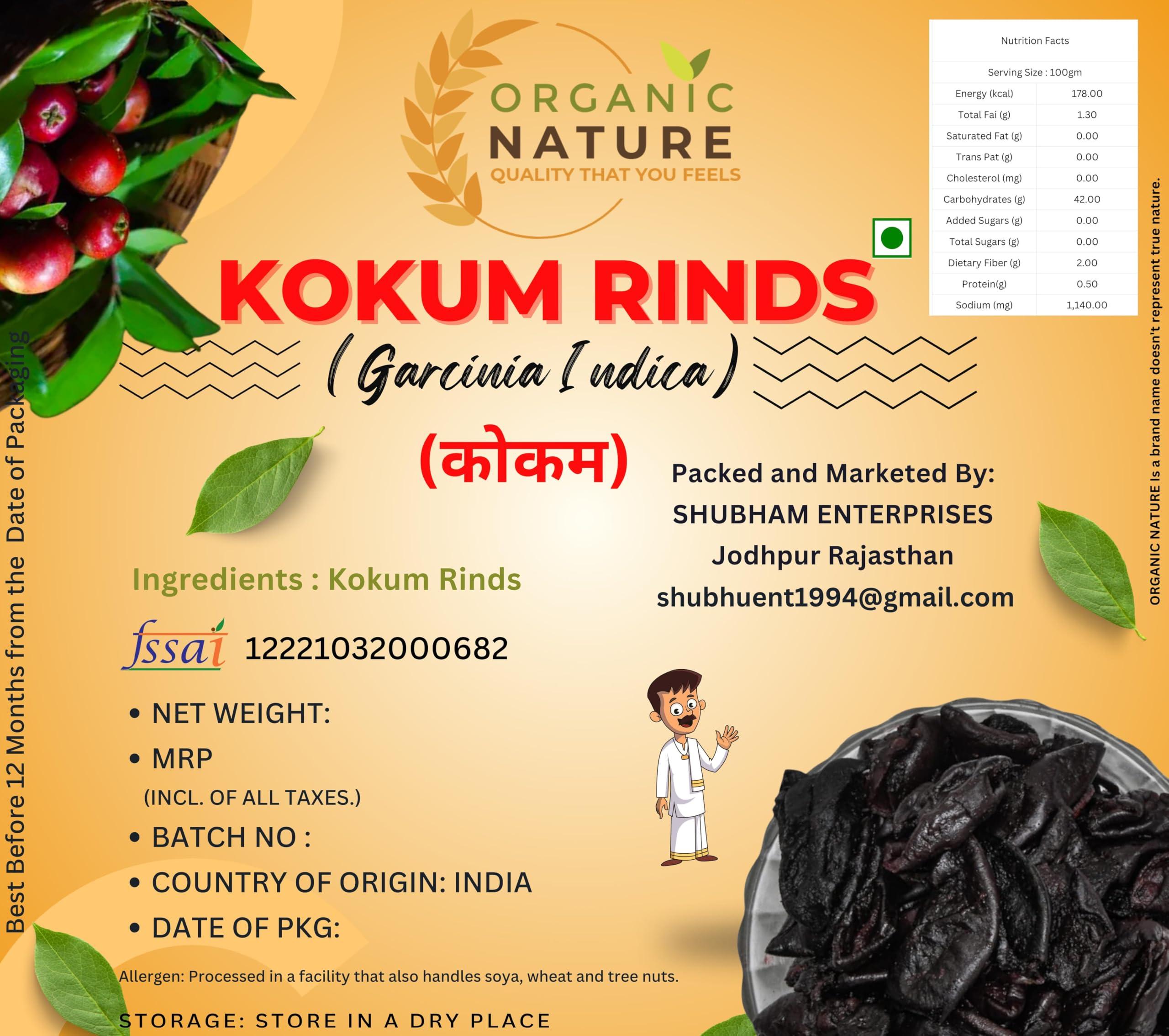 ORGANIC NATURE Organic Nature Dried Kokum Rinds Garcinia Indica (Pack of 900 Gram)
