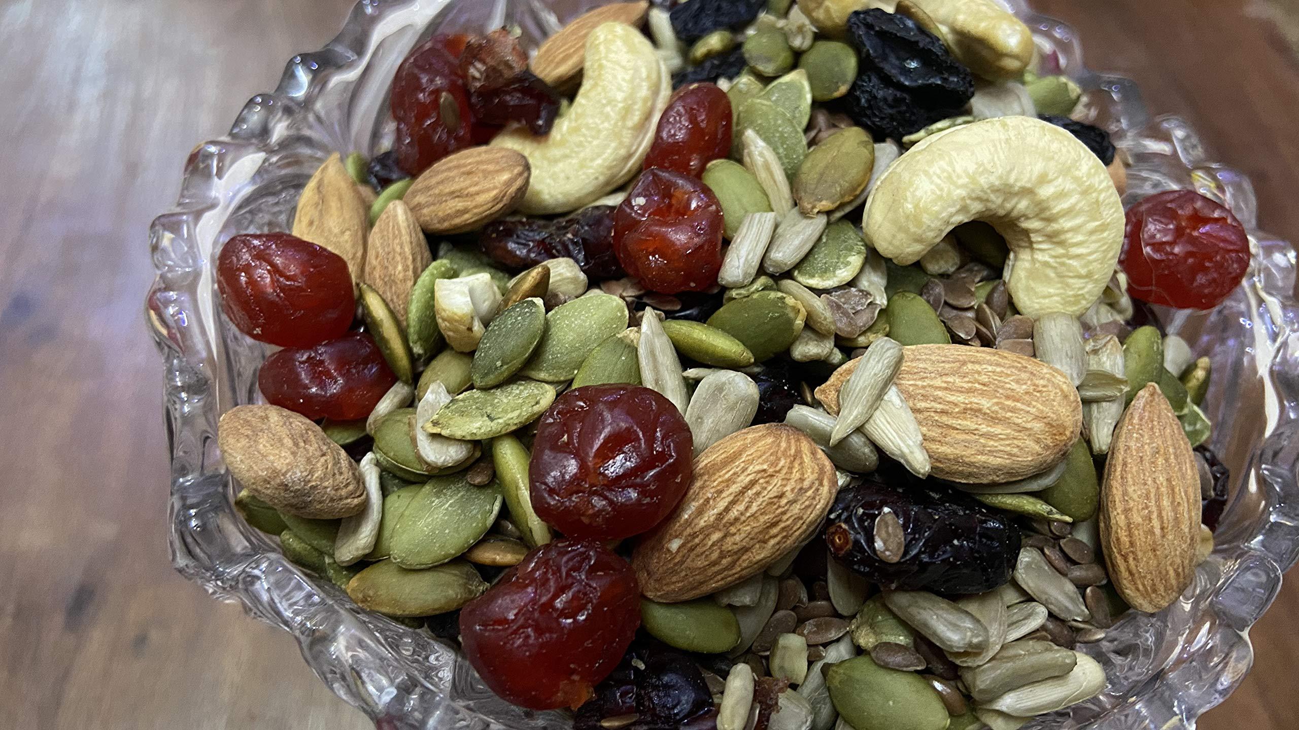 NUTMART NUTMART Premium Trail Mix || Energy Mix || Immunity Booster || Breakfast Mixture || Almonds,Cashews,Pumpkin Seeds,Sunflower Seeds,Flax Seeds,Cranberries,RED Berry || 1 KG