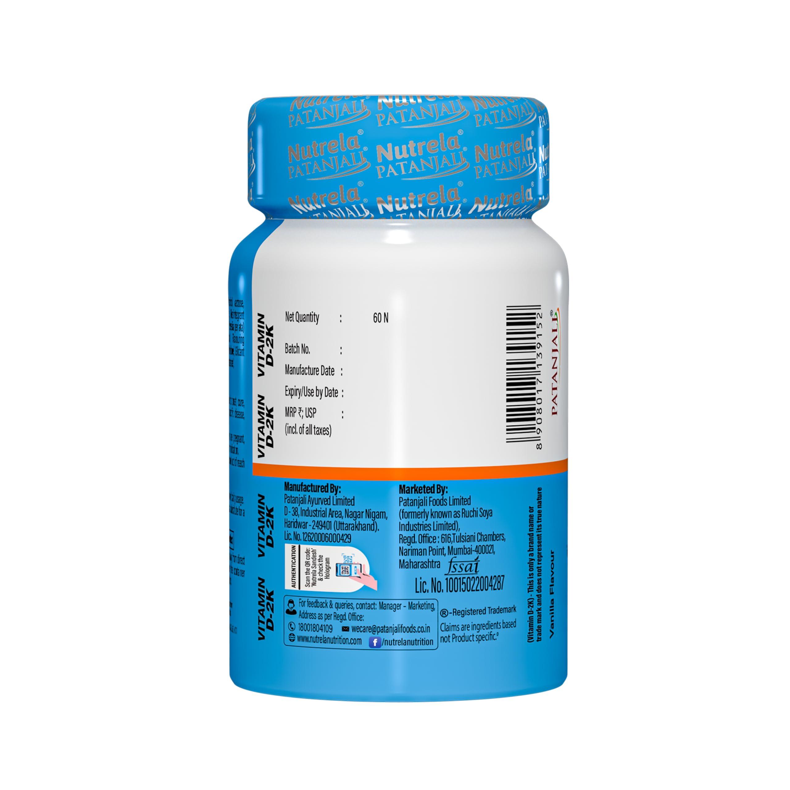 NUTRELA Nutrela VIT D2K 60 TAB VITAMIN