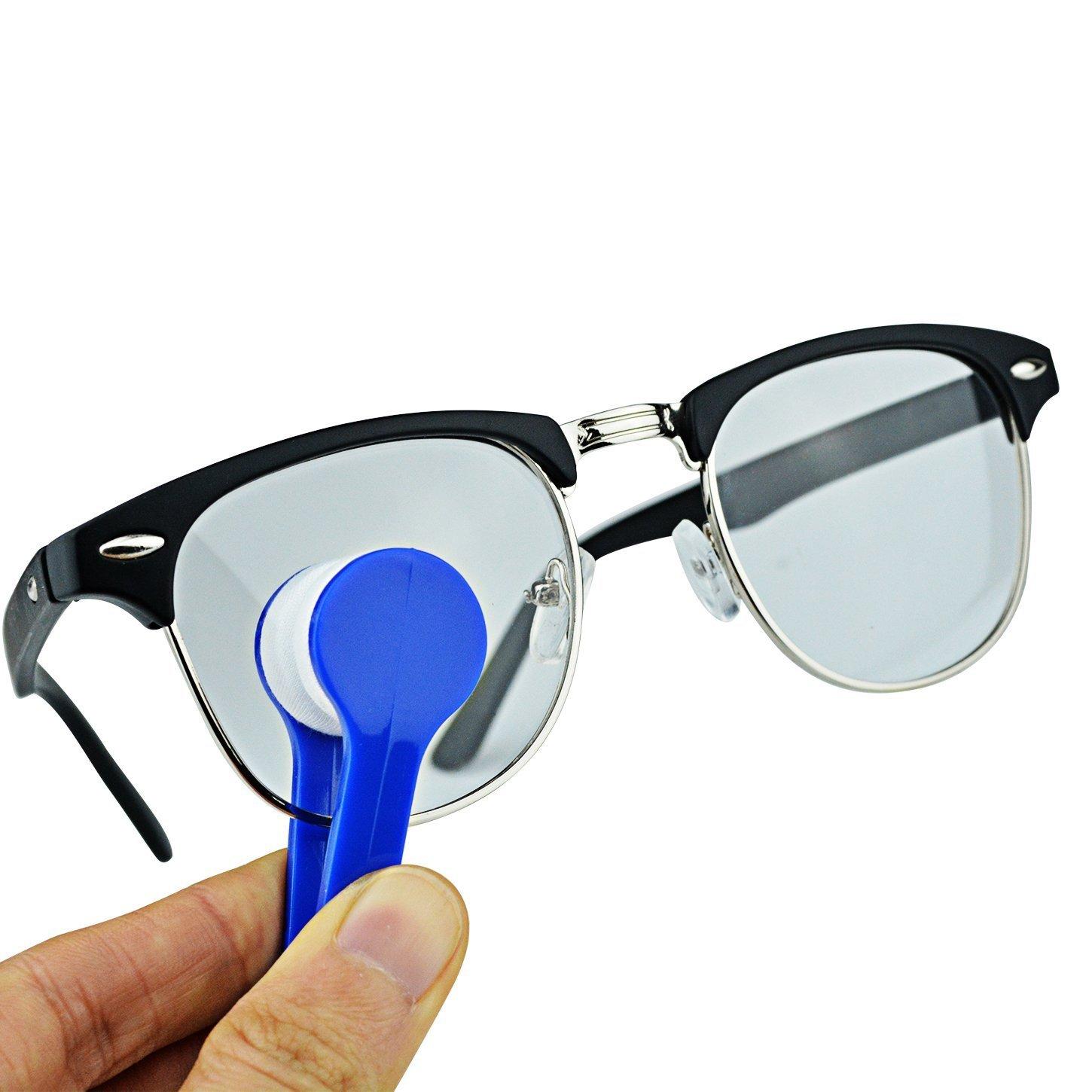 The Flash Store 12 pcs Mini Sun Glasses Eyeglass Microfiber Spectacles Cleaner Brush Cleaning Tool,Random Color (12)