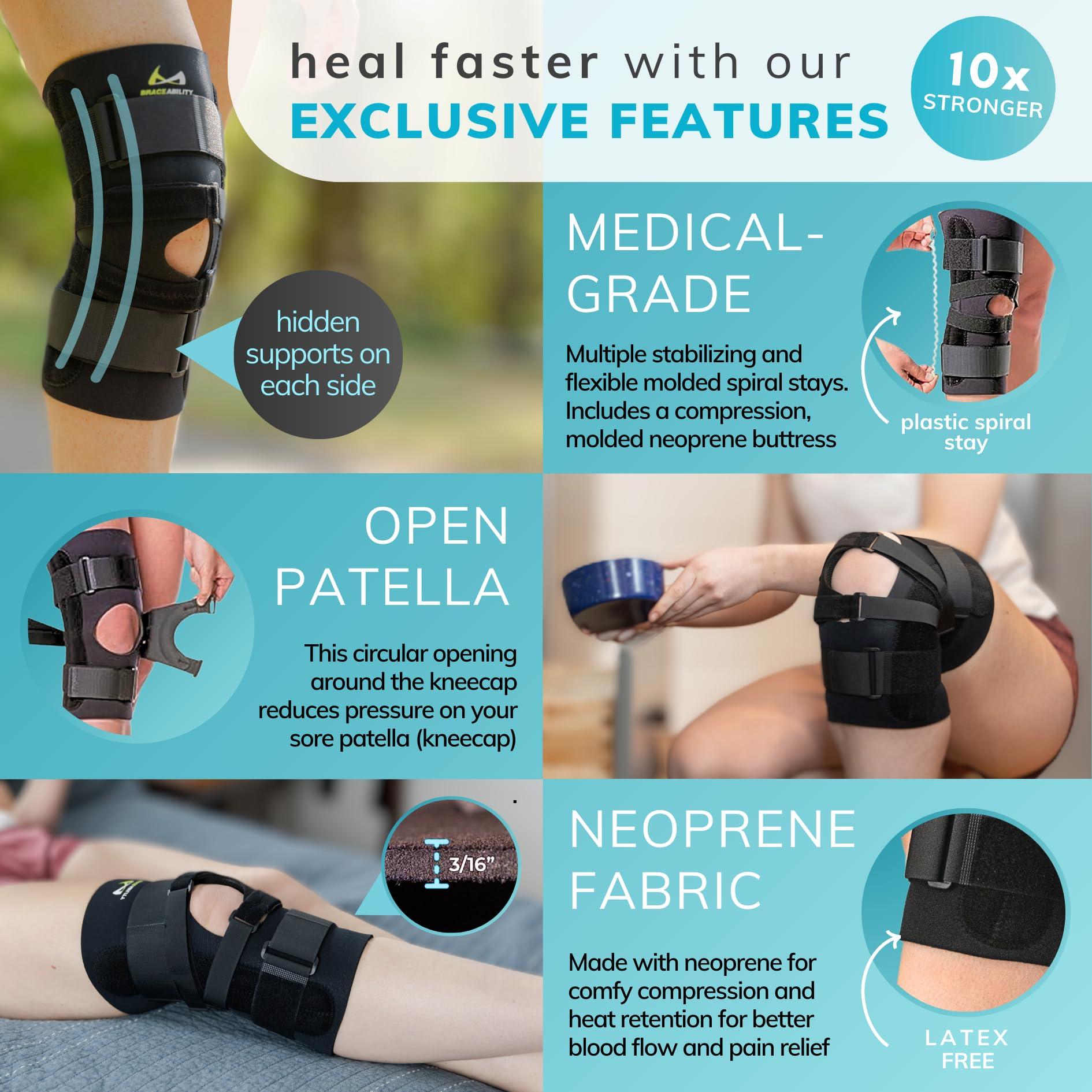 BraceAbility BraceAbility J Patella Knee Brace - Lateral Patellar Stabilizer with Medial and J-Lat Support Straps for Dislocation, Subluxation, Patellofemoral Pain, Left or Right Kneecap Tracking (3XL)
