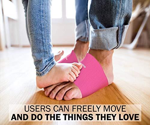 Physix Gear Sport Physix Gear Arch Supports for Plantar Fasciitis - Best Foot Sleeve for Foot Arch Support & Arch Support Brace - Unisex Arch Support Sleeve - Compression Arch Sleeves, Foot Arch Supports Pink S