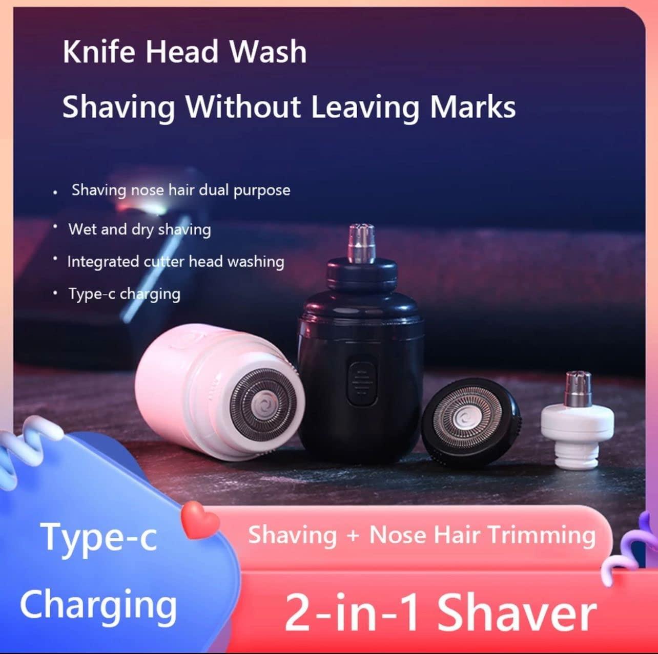 TCCO ENTERPRISE TCCO ENTERPRISE Pocket Size Mini Electric Shaver With Nose Hair Trimmer for Men, Super Small Electric Razor for Travel Beard Shaving - Type C Quick Charging, Powerful & Silent Motor