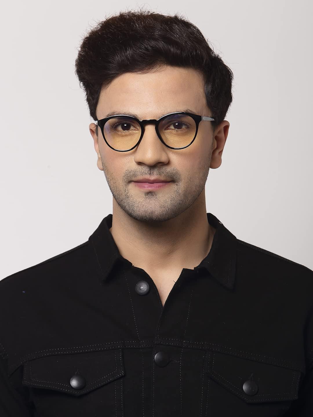 VELOCITY STUDIO Velocity Blue Ray Protected Stylish Oval Frame Computer Eyeglasses Black For Men