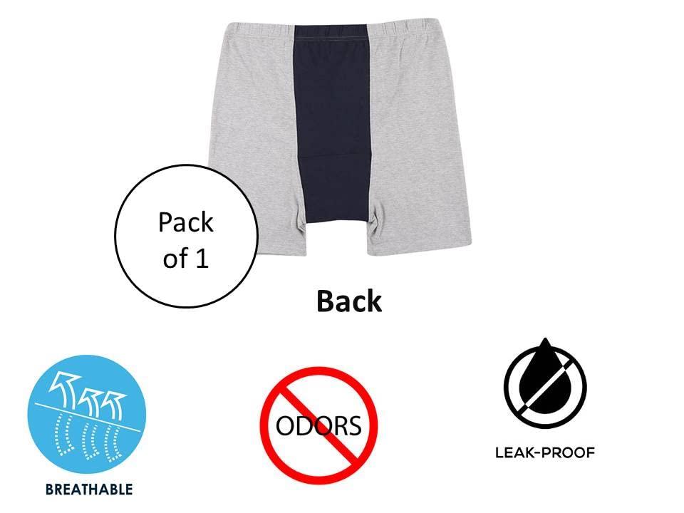 Wemyc Men's Incontinence Underwear- Bladder Control Briefs Washable Urinary Underwear for Men Cotton Incontinence Briefs with Front Absorption Area Incontinence Boxer Briefs (XL, 2)