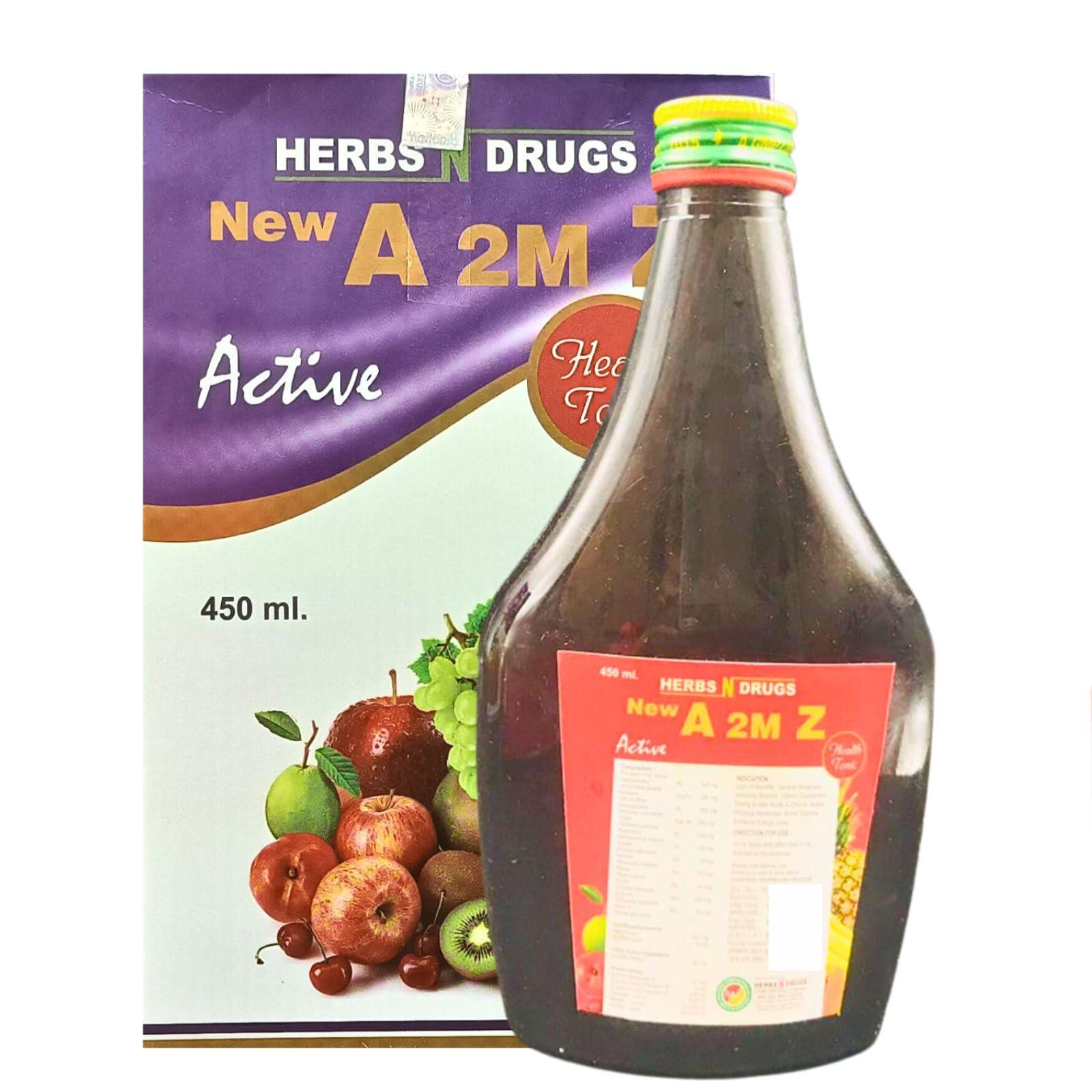 HERBSHD Ayurvedic A 2M Z Active Tonic | Loss of Appetite | General Weakness | Immunity Booster | Vitamin | 450ml | Pack Of 2