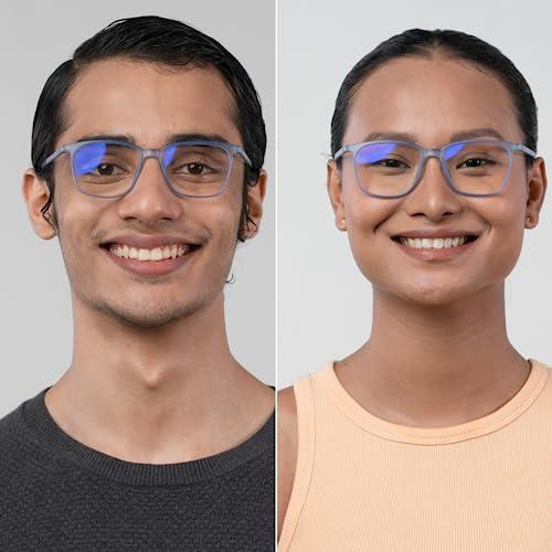 ENRICO ENRICO Bluno Square Zero Power Computer Blue Light Blocking Glasses | Anti Glare Blue Light Filter Glasses for Eye Protection from Laptop/Mobile Screen | Blue cut Reading Glasses for Men & Women