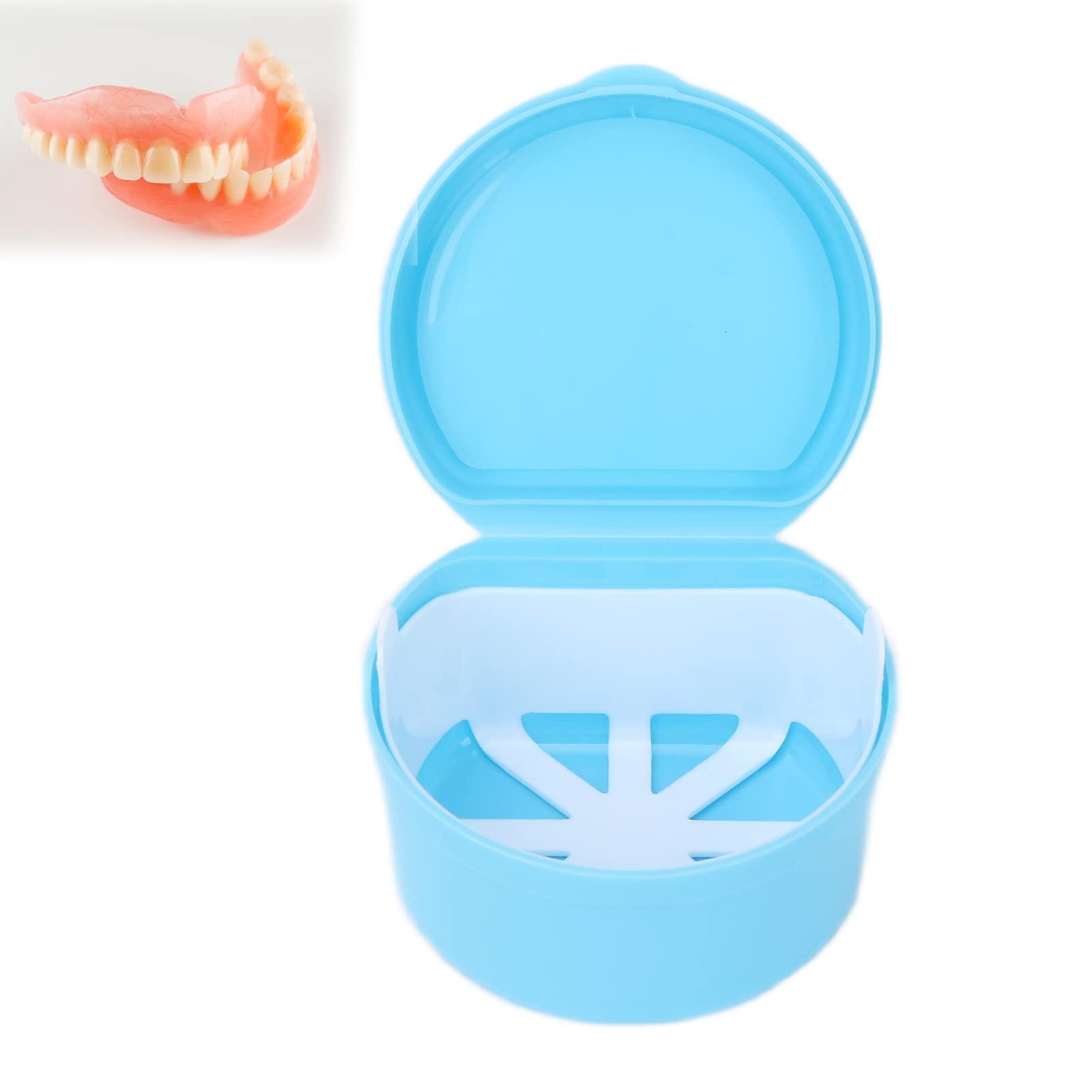 EXCLUZO EXCLUZO Dental Retainer Box, Non Toxic Odorless Lightweight Food Grade Denture Storage Container for Home for Artificial Teeth for Travel(Light blue)