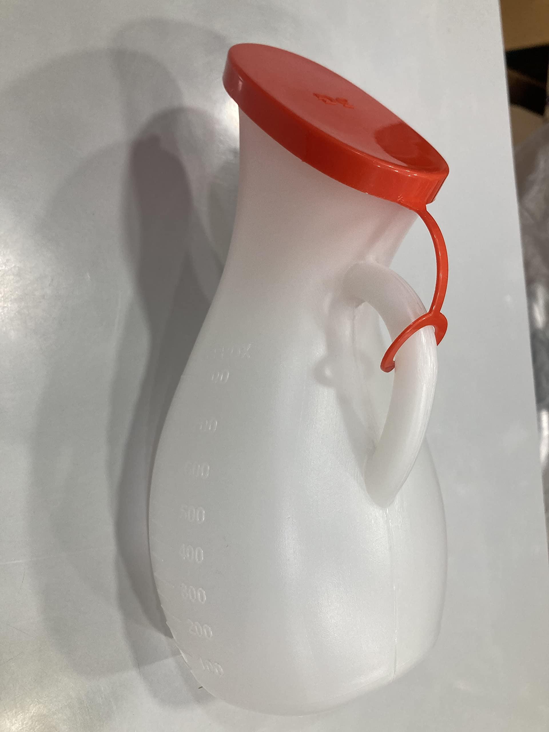 TAN45 Tan45 Urine Pot for Women in Bed Patient, Female Urinal Collector With Lid, Pack Of 2 (800 ml)