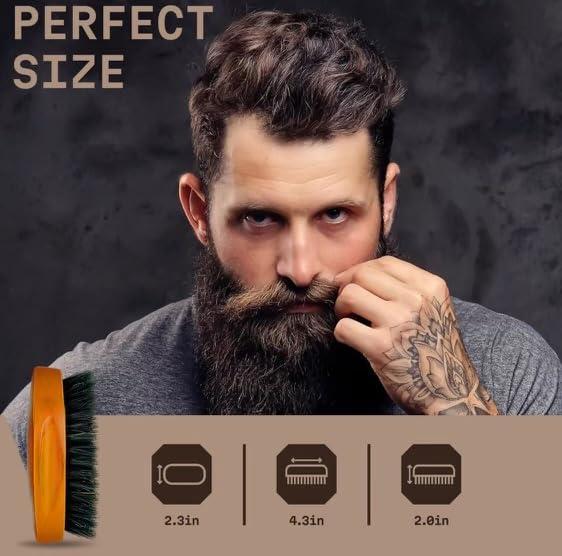 G.B.S G.B.S Men Beard & Mustache Brush 100% boar bristle wooden handle brush for Perfect Grooming and Soften Your Facial Hair Professional Premium beard brush for super-stylish beard, Adds Shine & Softness