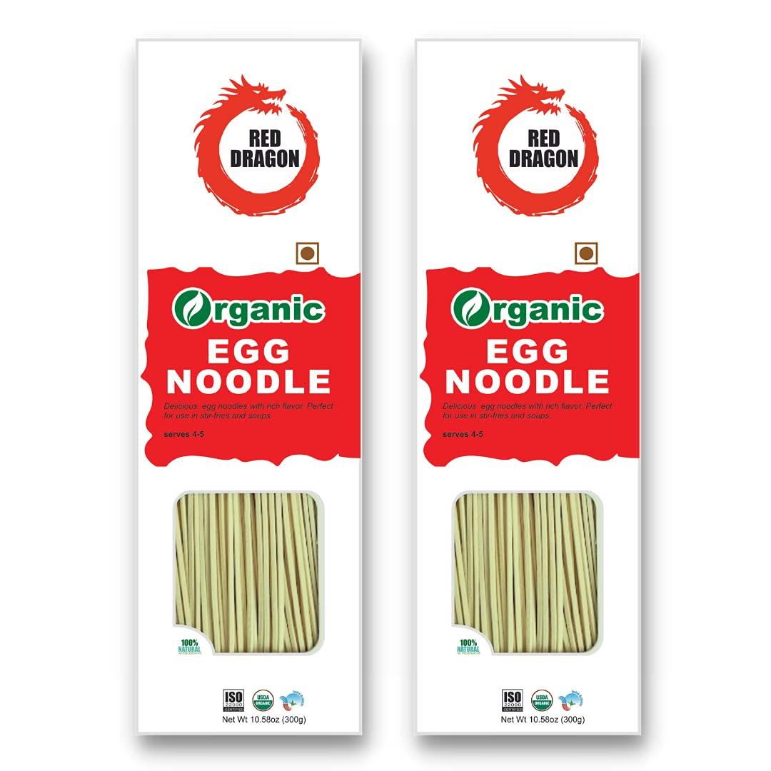 Red Dragon Red Dragon Chinese Non Sticky Egg Noodles Fresh And Delicious Organic Tasty Cuisine 600G (Pack Of 2) |No Preservatives, Low Carb, 600 grams