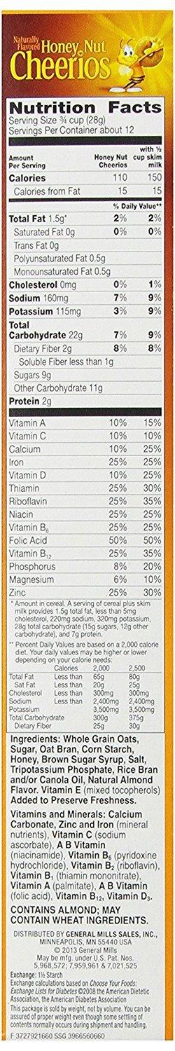 General Mills General Mills Honey Nut Cheerios Sweetened Whole Grain Oat Cereal with Real Honey & Natural Almond Flavor, 12.24 oz  347 g