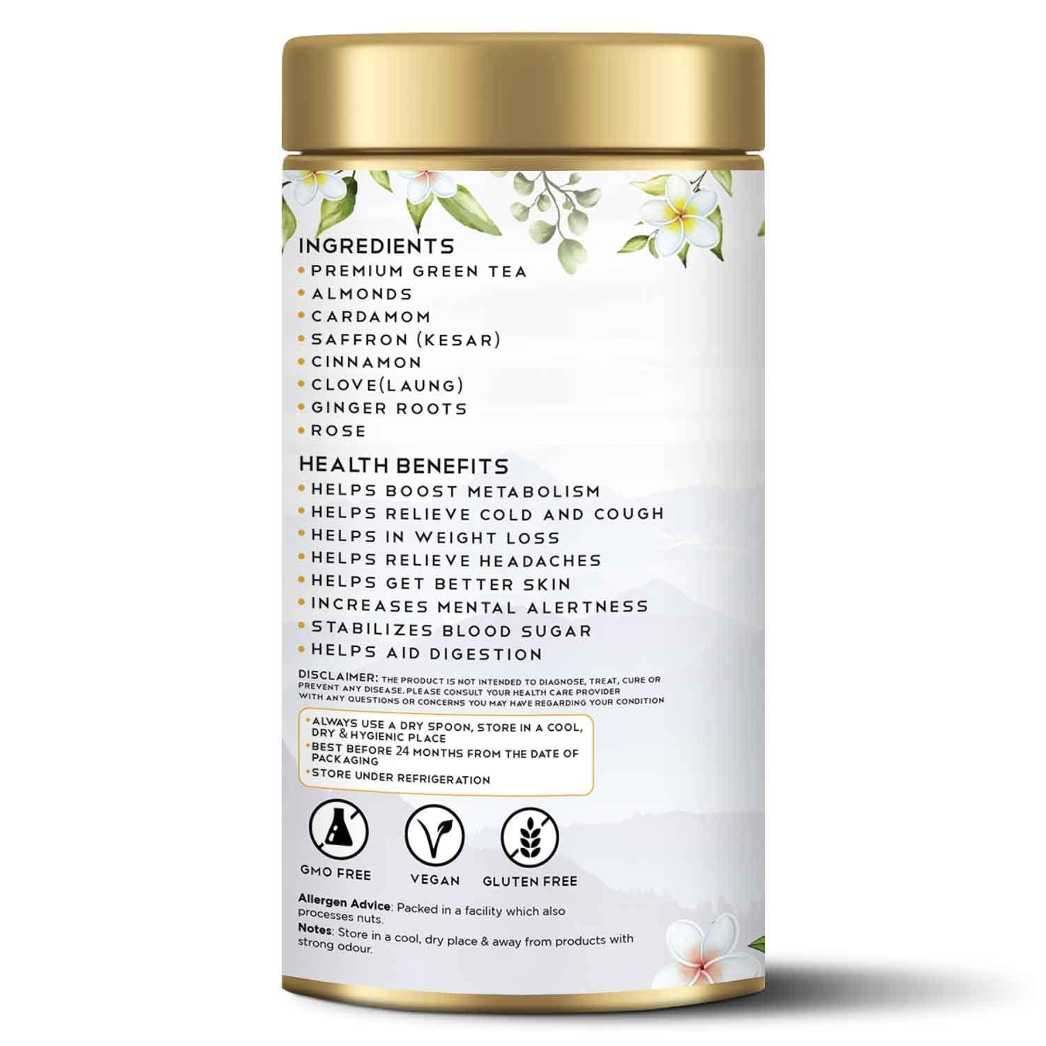 TeaRaja Tearaja Kashmiri Kahwa Green Tea, 100g