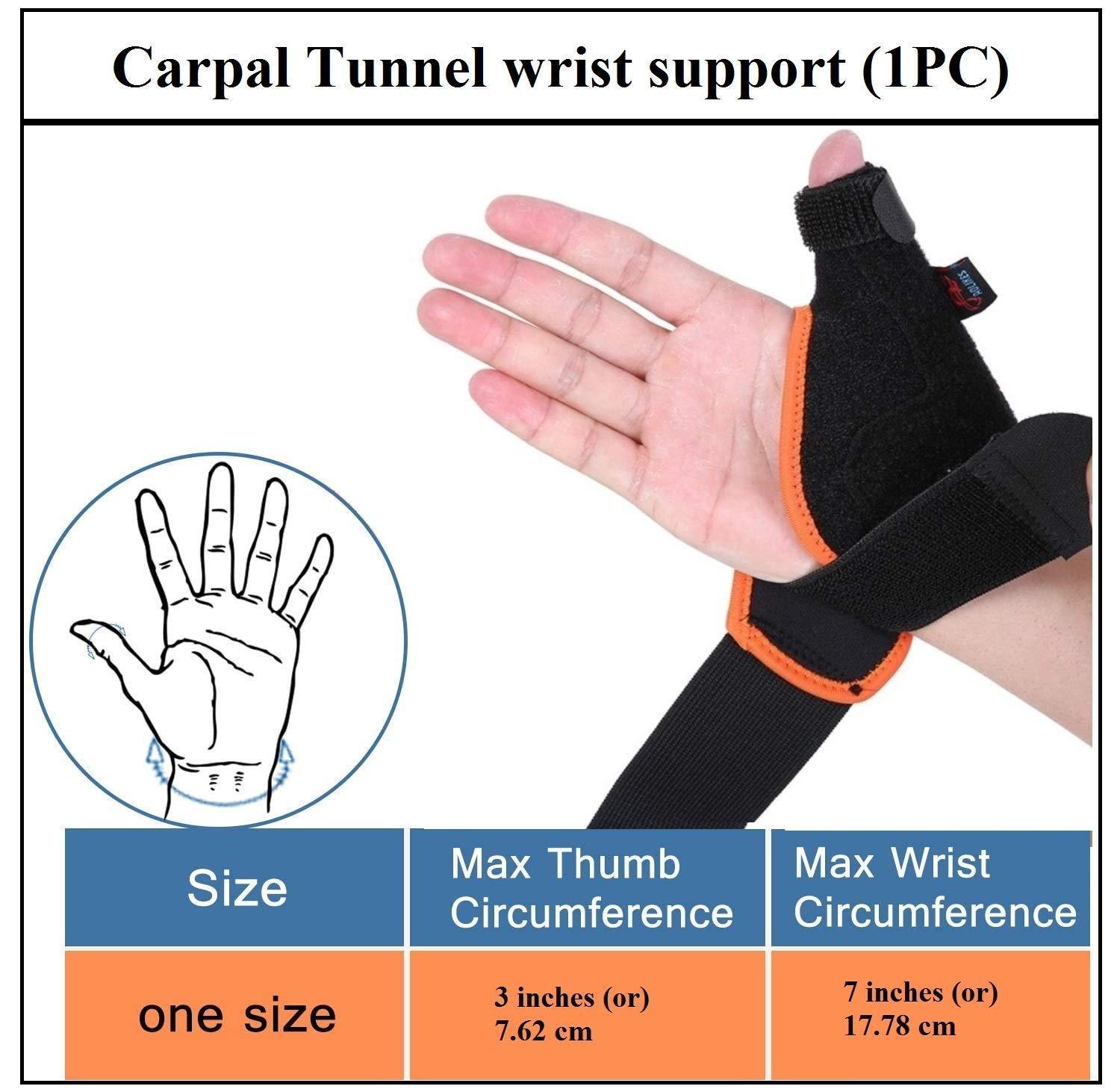 LEXOTHO LEXOTHO thumb wrist support for pain relief carpal tunnel splint for men women fracture belt right and left hand adjustable wrist band for gym (1-pc)