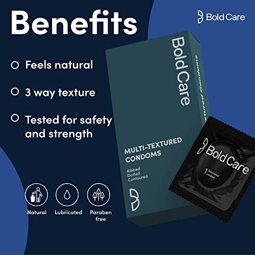 Bold Care Bold Care Multi textured condoms + Ultra Thin Delay Condoms - Super Saver pack - Designed to fit perfectly - Paraben free