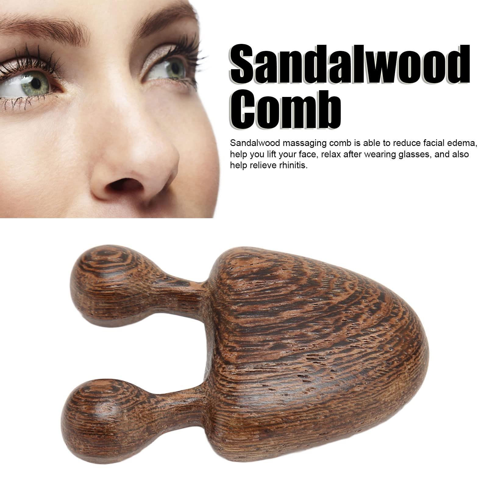 EXCLUZO EXCLUZO Wooden Comb, Wood Scalp Massage Comb, Handheld Sandalwood Comb Acupressure Tool, Gua Sha Wide Tooth Comb for Relaxation Acupoint, Meridian Comb for Head Scalp, Facial, Body Massage