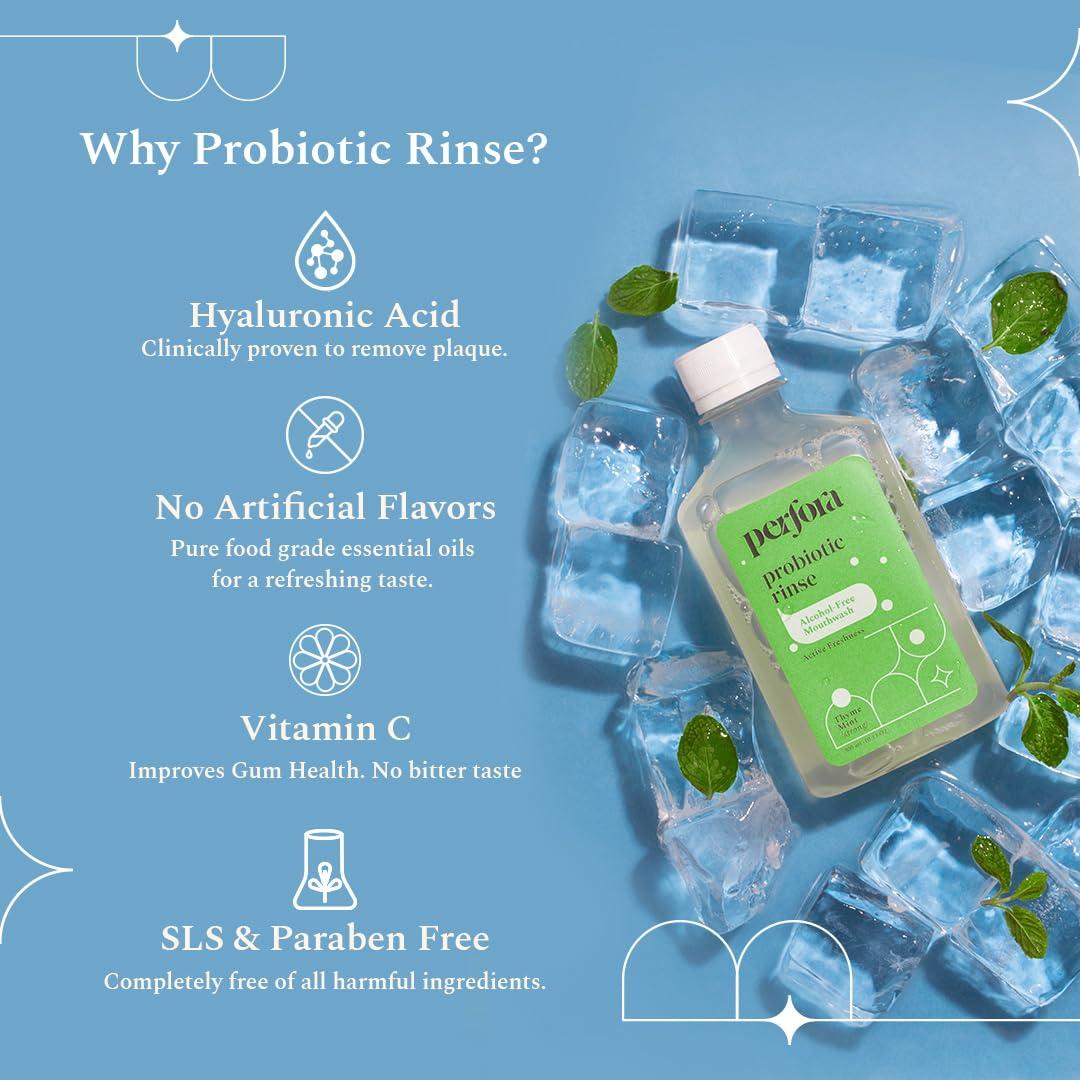 Perfora Perfora Power Water Dental Flosser | 1 Year Warranty | Dental Flosser For Teeth Oral Care, 3 Modes, Alcohol-free Anti-Plaque Mouthwash, Water Floss - Water Flosser & Mouthwash Combo |Thyme Mint, Grey