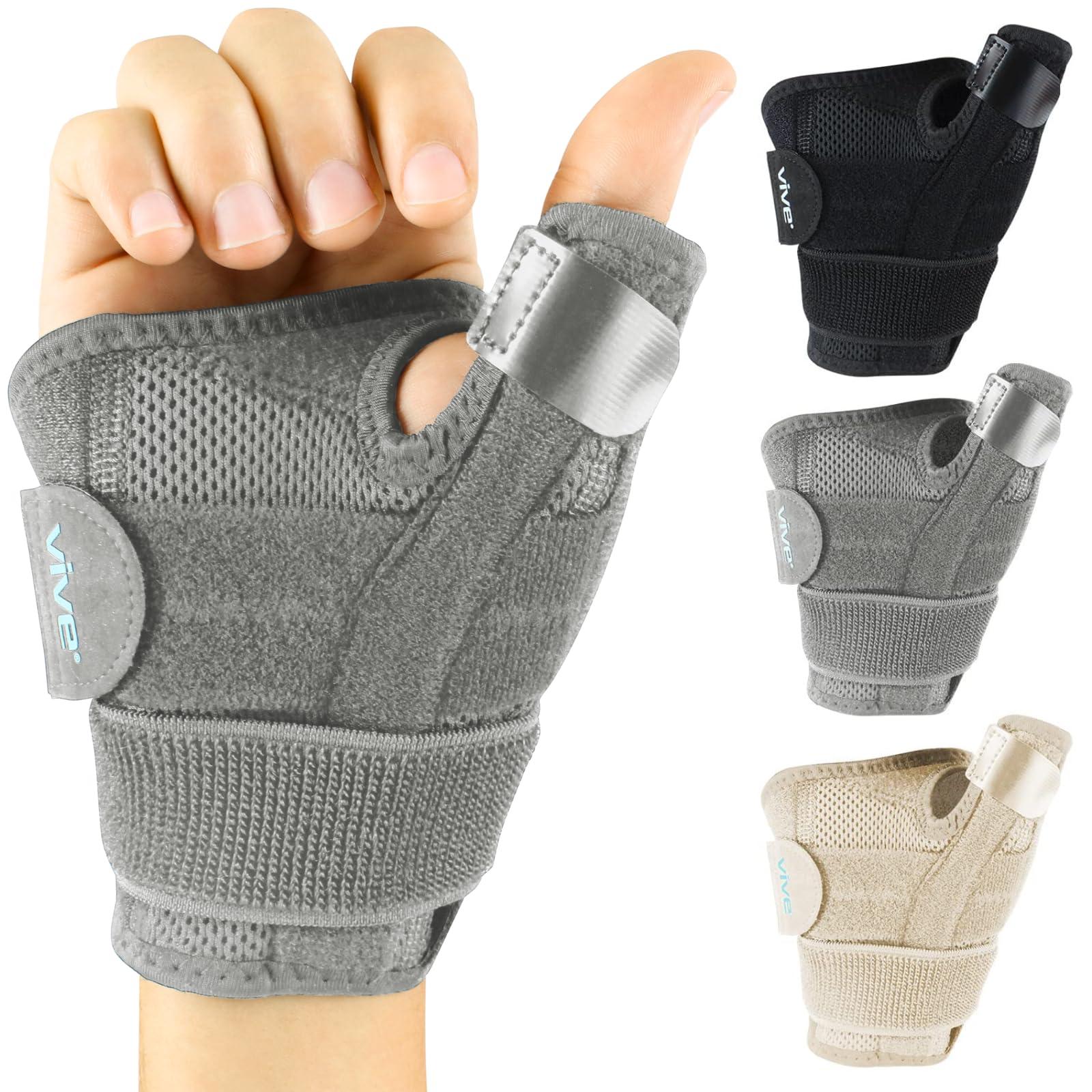 VIVE Vive Arthritis Thumb Splint - Spica Support Brace for Right and Left Hand - CMC Osteoarthritis Restriction for Pain, Sprains, Strains, Carpal Tunnel & Trigger Finger - Immobilizer Wrist Strap