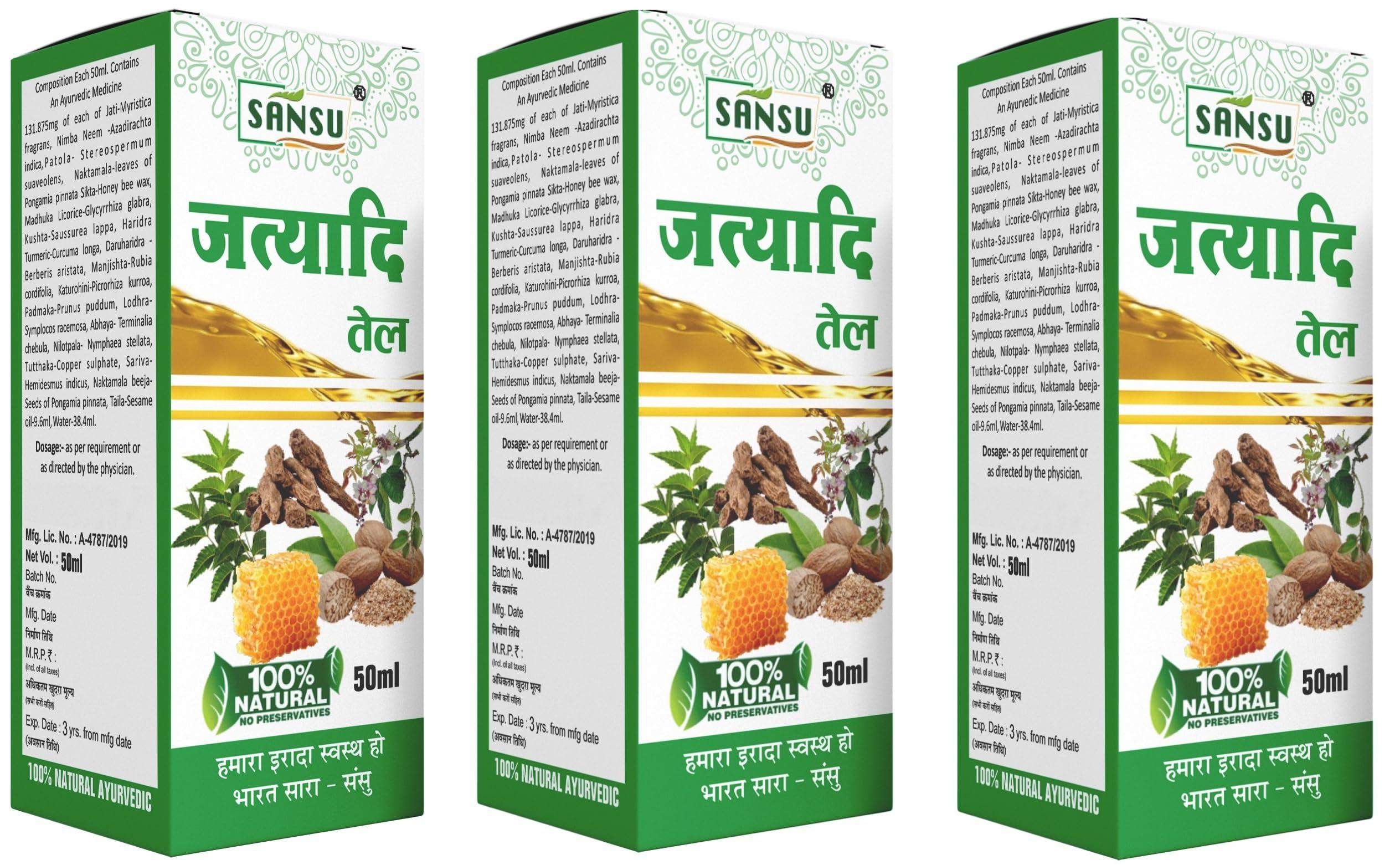 SANSU Sansu Jatyadi OIl Ayurvedic Natural 50ml (Pack of 3)