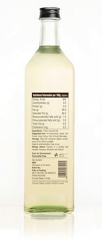 Pura woodpressed oils Pura Wood Pressed Natural Coconut Oil for Cooking,Ideal for Frying, Baking, and Sauteing |100% Natural, High Smoke Point, and Cholesterol-Free l1 Liter