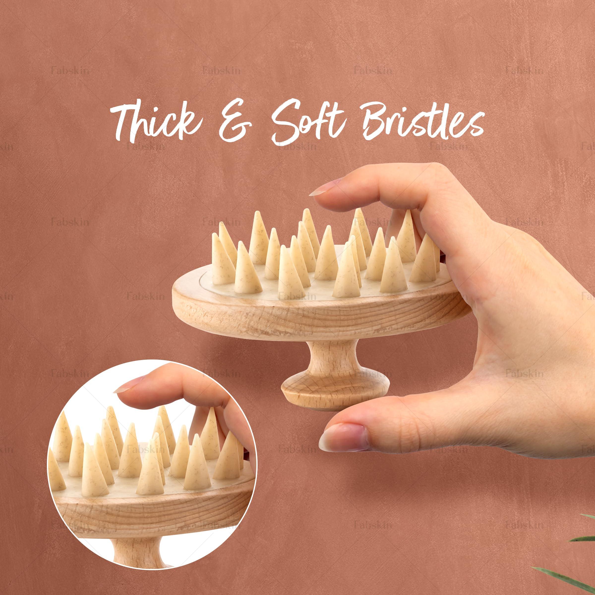 FABSKIN Fabskin Wooden Scalp Massager Shampoo Hair Brush | Relaxing Head Massager | Promotes Hair Growth & Removes Dandruff