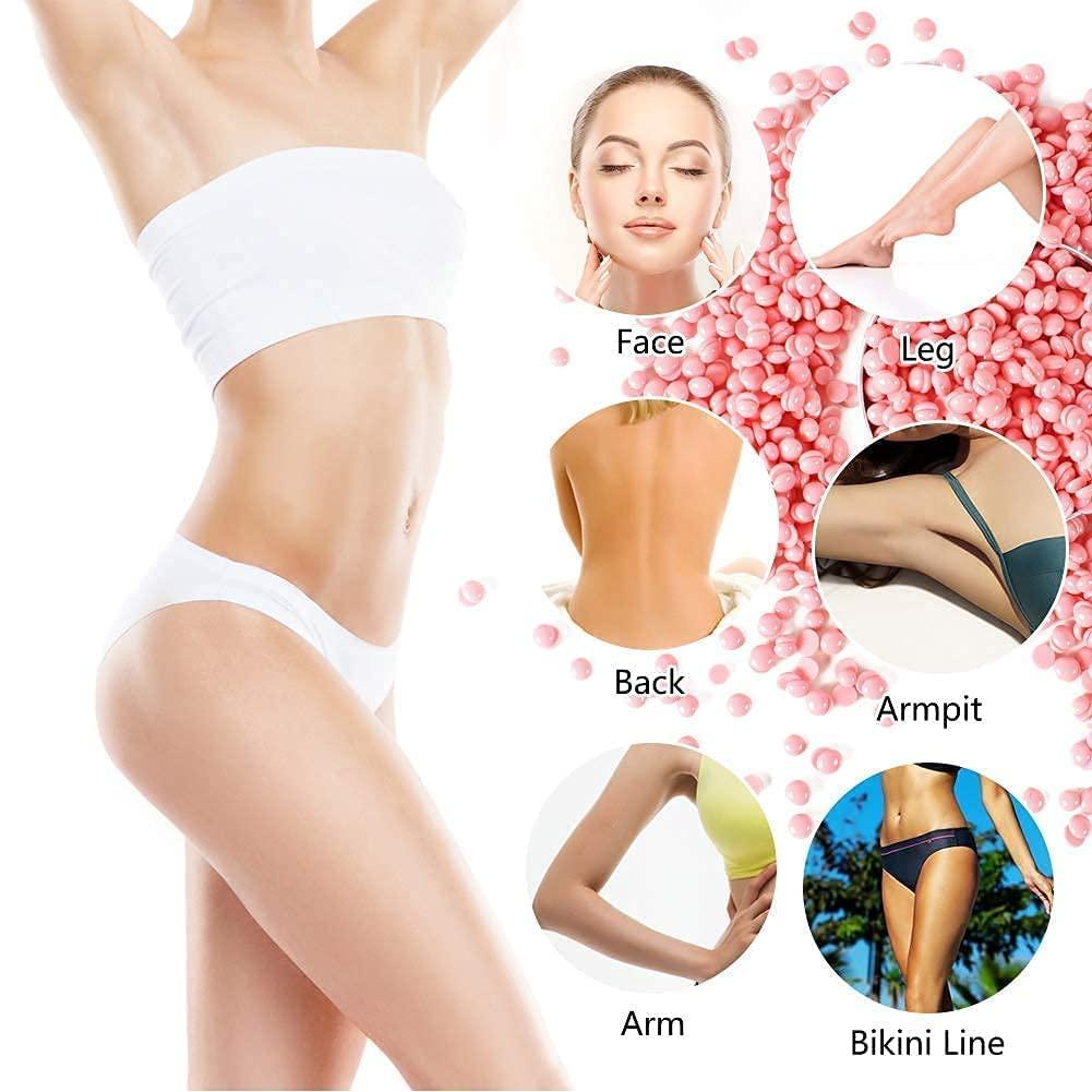 Zusaca Zusaca Hard Wax Beans for Waxing, Hair Removal Face Leg Chest Back Bikini, Hard Sensitive Skin, Facial Cream, Pearl Hand Hot Wax Beads For Mens Women Body, Revolution Remover - 200 g (Azulene)