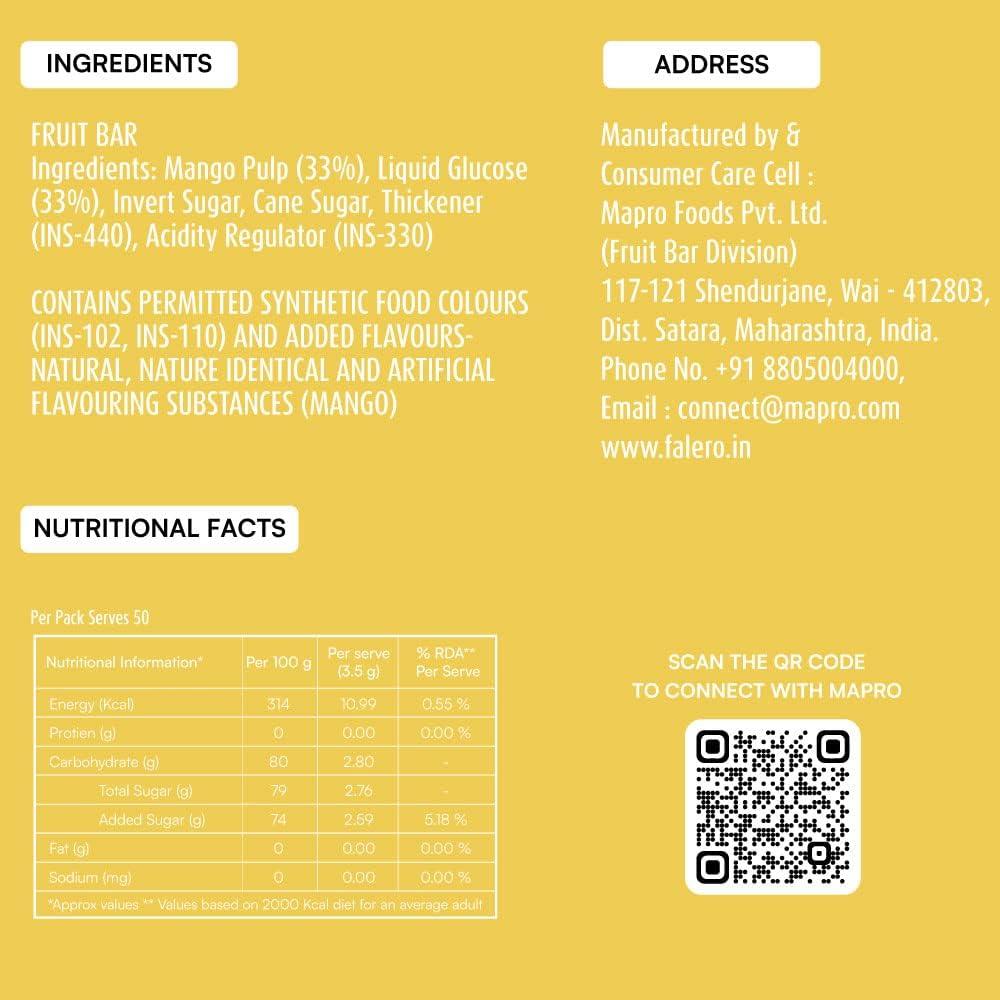 Falero Falero Fruit Chews, 175 gm, Potassium, Soluble Fibres, Vitamin C, 50 Fruit Chews(Pack of 2) (Strawberry & Mango)