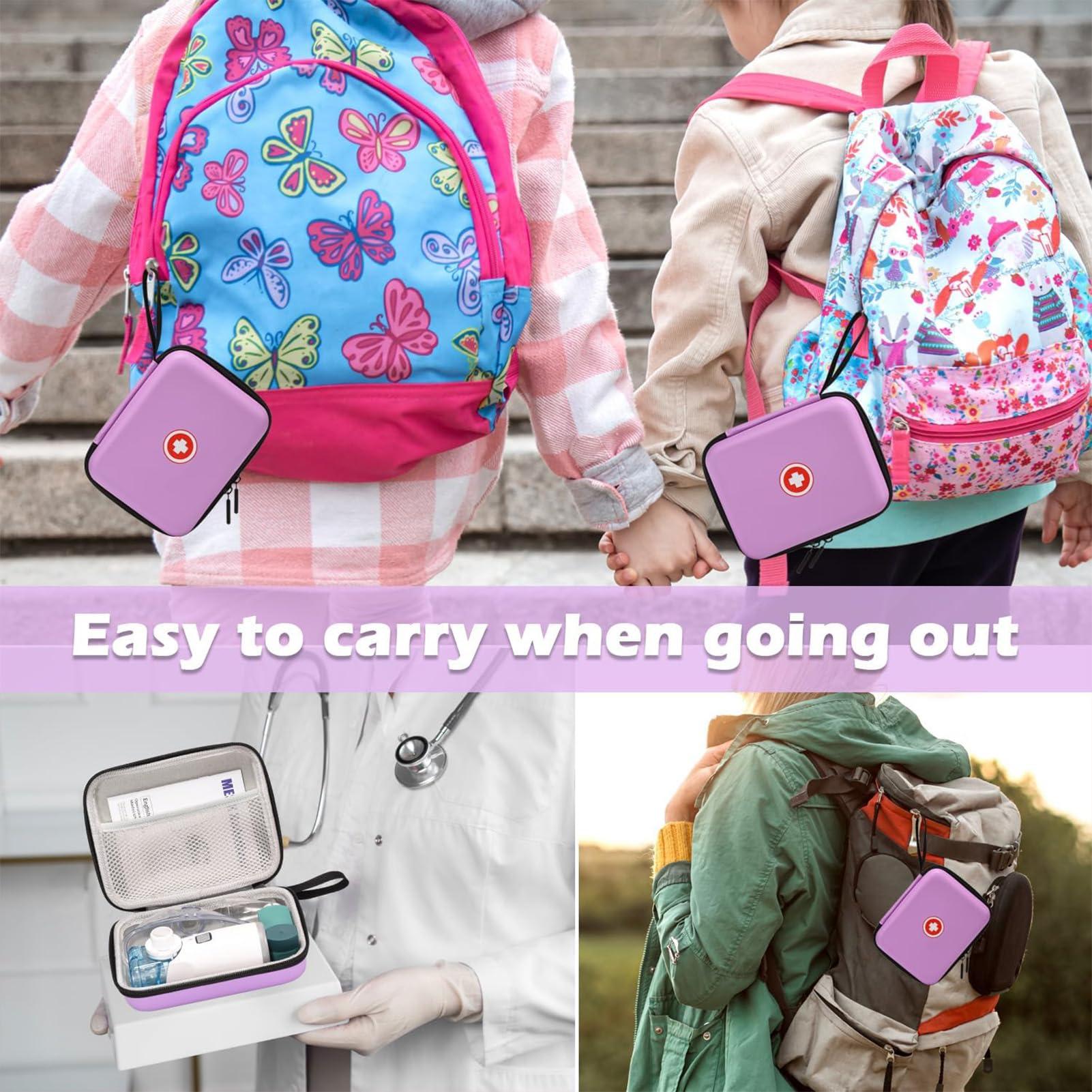 YFUG GO Fukumi Carrying Case for Portable Nebulizer, Travel Medical Bag, Hard Emergency Medical Bag for Inhaler Spacer Case for Kids and Adults, Masks, Asthma Accessories Case for Medicin, MB02-P