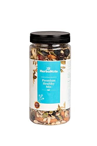 Almond Associates Herbanuts Roasted Mixed Nuts 500gms, Almonds, Black Raisins, Cashewnuts, Cranberries, Green Raisins, Pistachio Kernels, Healthy Mix, Healthy Mix, Jar Pack