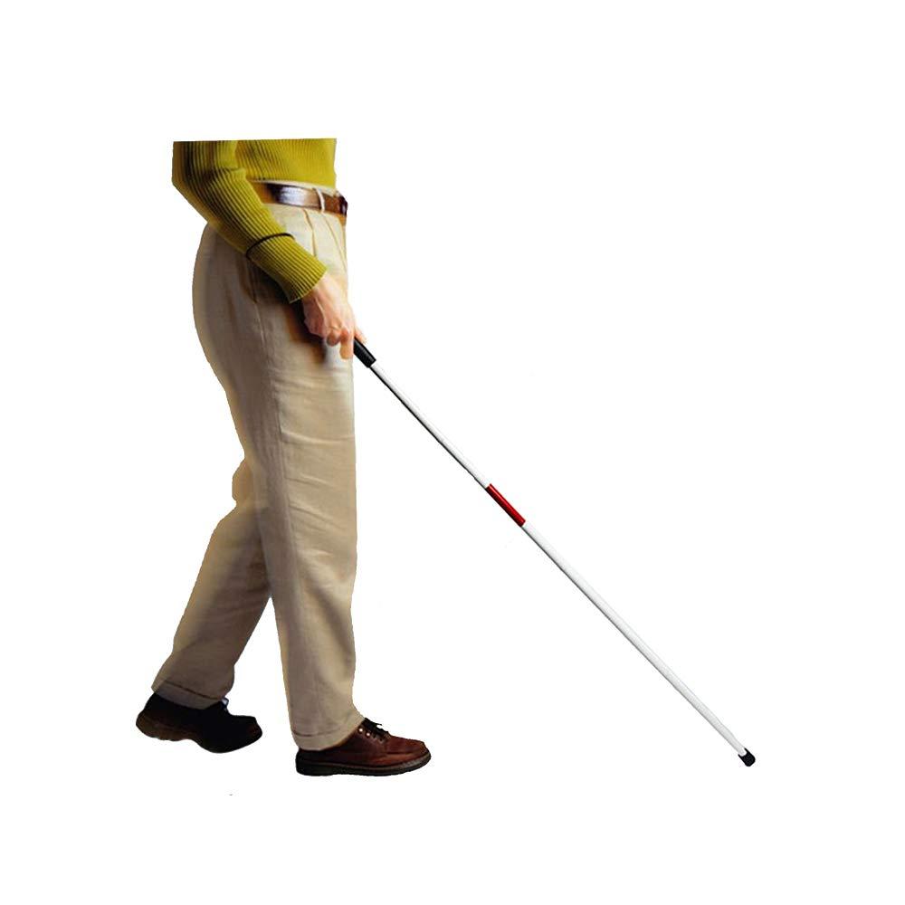 Mybow Mybow Folding Blind Walking Stick White Cane for The Blind Person Mobility Guide Cane Reflective Red - 49 inch Collapsible Aluminum Canes Equipment for Blind People and Vision Impaired