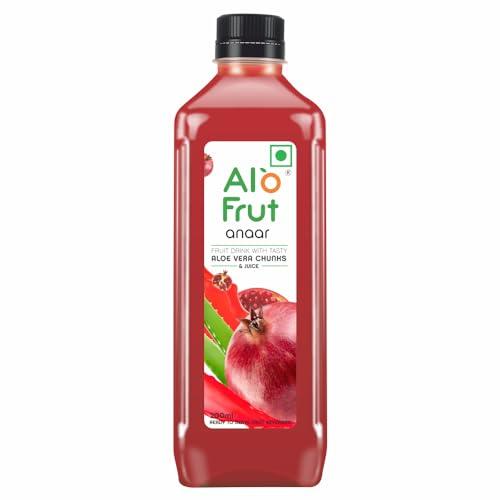 ALO FRUT Alo Frut Anaar Aloevera Juice WIth Aloevera Chunks 200ml(Pack of 48) - 1 Case | Fruit Juice WIth Aloevera Chunks | Healthy Hai Isme Aloevera Hai | Ready To Serve Drink