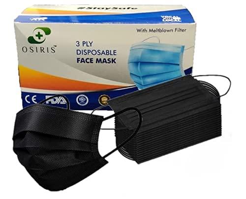 Skarink Skarink 3 Ply Disposable Surgical Face Mask Protective layer For Men And Women | Use and Throw Face Masks (50 Black)