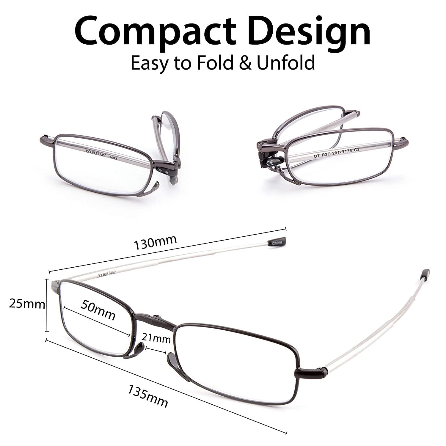 Genric Foldable Reading Glass for Men and Women +1.00 +1.25 +1.50 +1.75 +2.00 +2.25 +2.50 +2.75 +3.00 (+1.25)