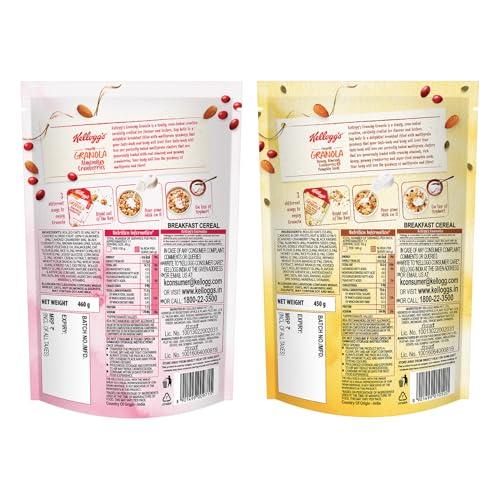 Kellogg's Kellogg\'s Combo, Kellogg\'s Crunchy Granola Almonds and Cranberries 460g and Kellogg\'s Crunchy Granola Honey, Almonds, Strawberries & Pumpkin Seeds, 450 g