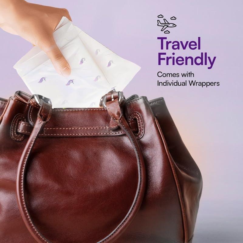 Flawsome Flawsome 100% Organic Sanitary Pads | High Absorption | Cotton Sanitary Pads| With Paper Disposal Pouches | Soft and Rash Free | Toxin-Free | Size - L | Pack of 30