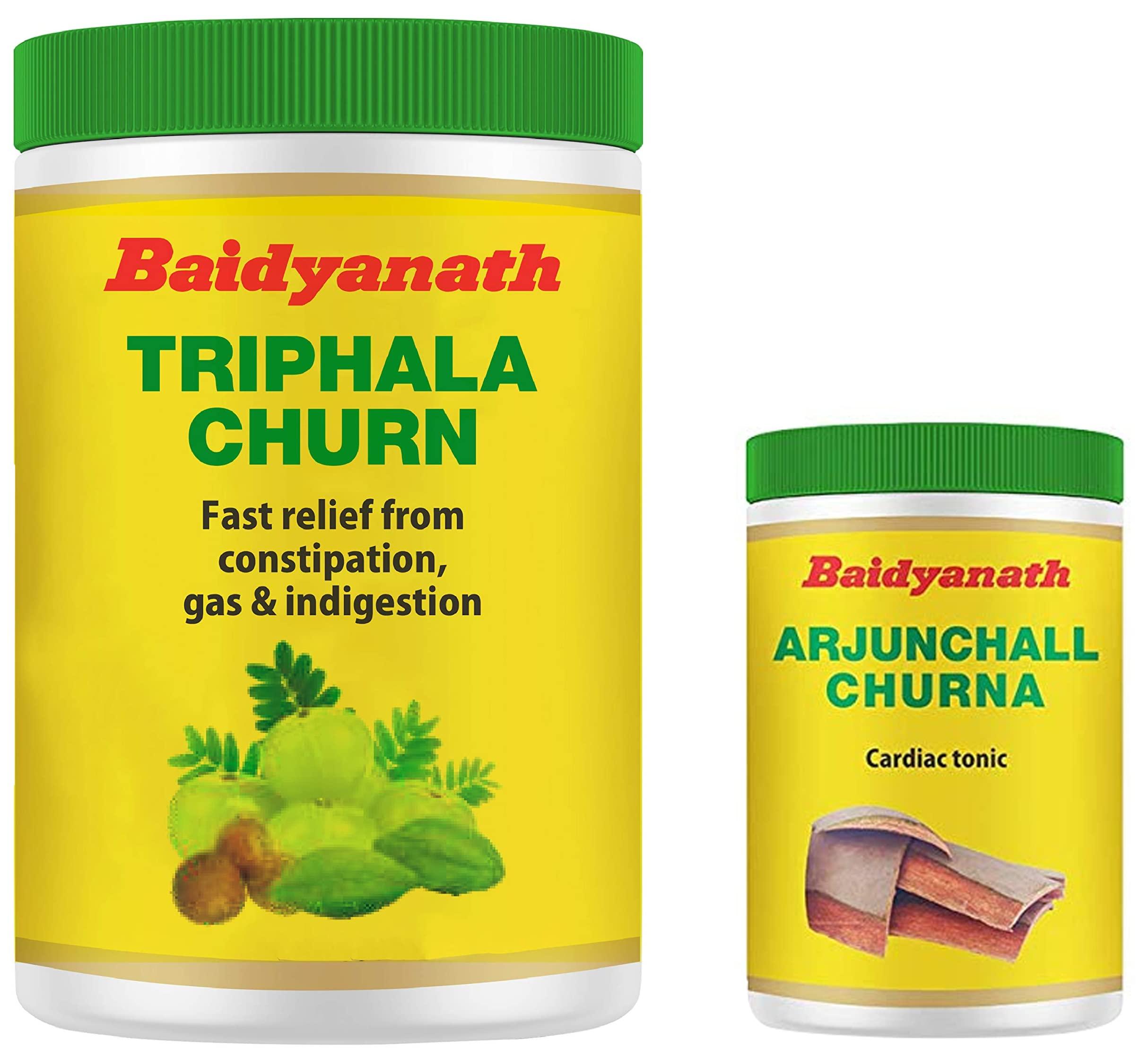Baidyanath Baidyanath Triphala Churn - 500 g (Pack of 2) & Baidyanath Arjunchall Churna - 100 g (Pack of 3)