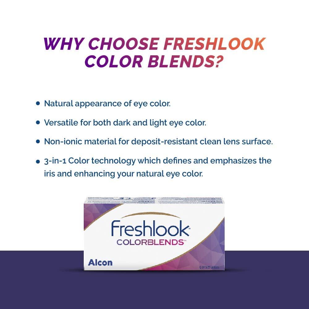 ALCON Alcon Freshlook Colorblends - Monthly Color Contact Lenses (-03.75, Turquoise, Pack of 2)