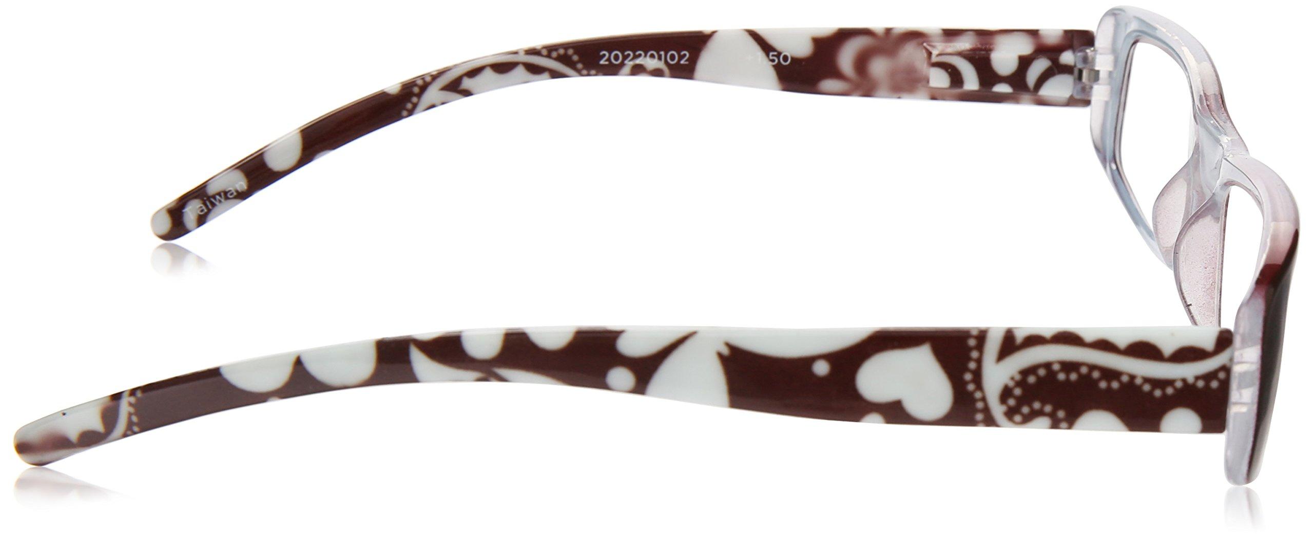 WINK Wink Fancy Brown Floral Rectangle Reading Glass with Matching Pattern Case, +1.50, 0.200 Ounce
