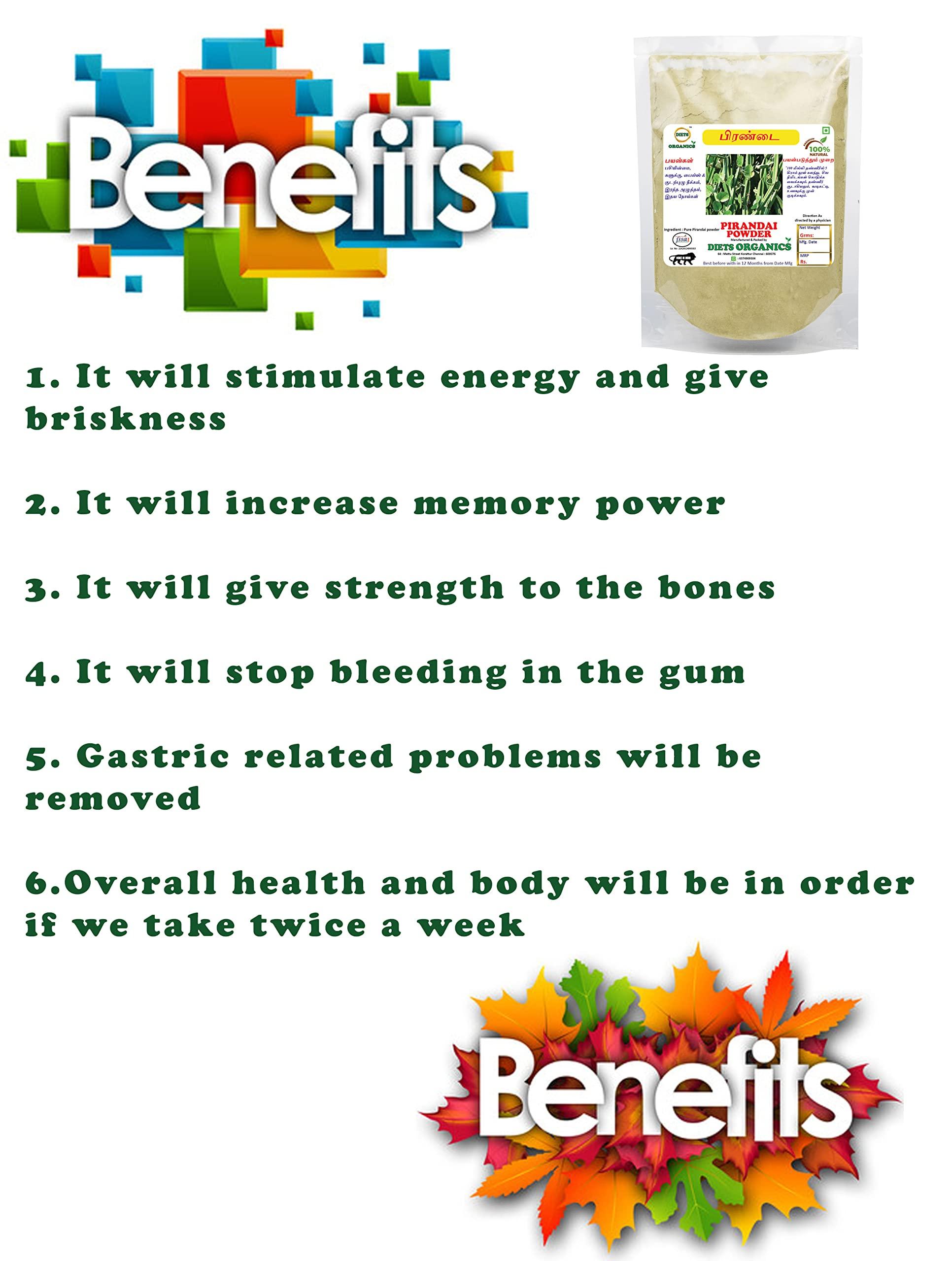 DIETS ORGANICS Diets Organics Pirandai powder | Hadjod | Veld Grape | Cissus quadrangularis | Nalleru Powder, 100g pack of 1