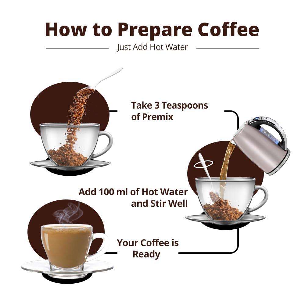 Cafe DESIRE I DRINK SUCCESS Cafe DESIRE I DRINK SUCCESS Instant Coffee Premix | Makes 40-50 Cups | 3-in-1 Premix | Just add hot water | 500g Jar