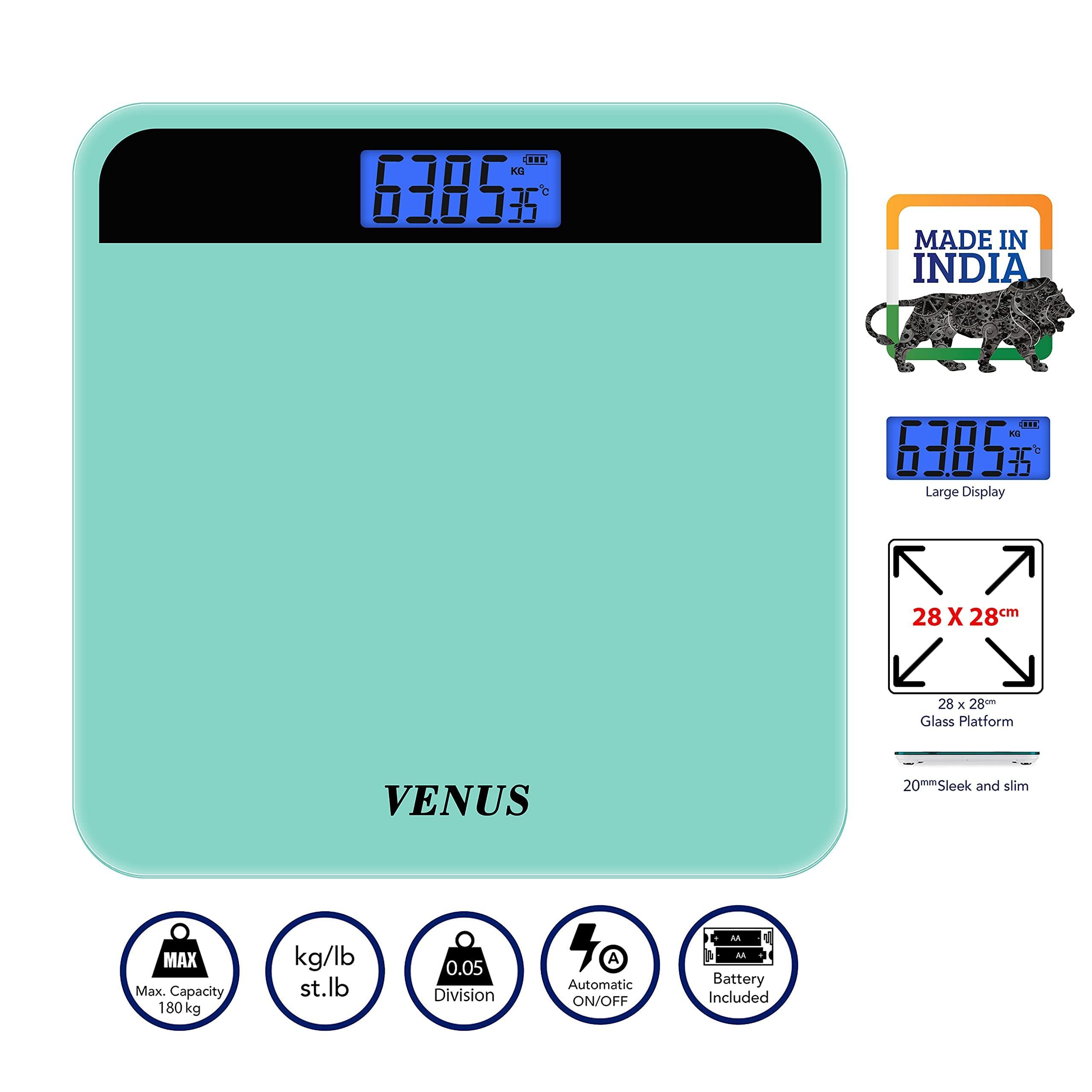 Venus Venus (India) Electronic Digital Personal Bathroom Weight Machine for Body Weight upto 180 kg Weighing Scale with 24 Months Warranty