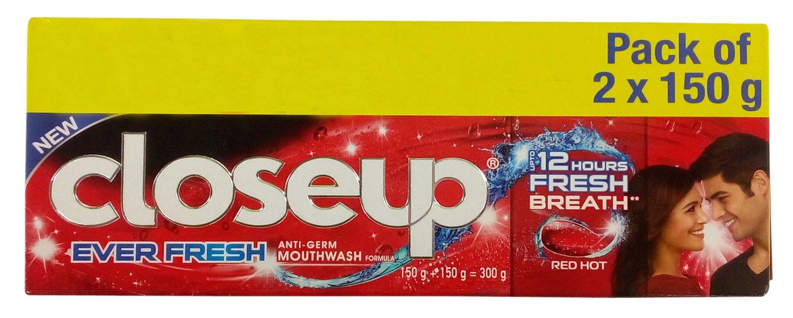 Closeup Closeup Red Hot Gel Toothpaste - Ever Fresh,Fresh Breath, 300g Combo Pack