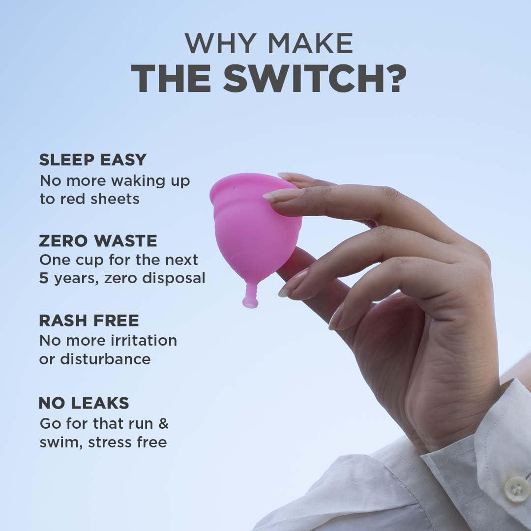 PEESAFE Pee Safe Menstrual Cup Medium + Large | Odour & Rash Free | Leakage Proof | Infection Free | Made With Medical Grade Silicone | Reusable Cups