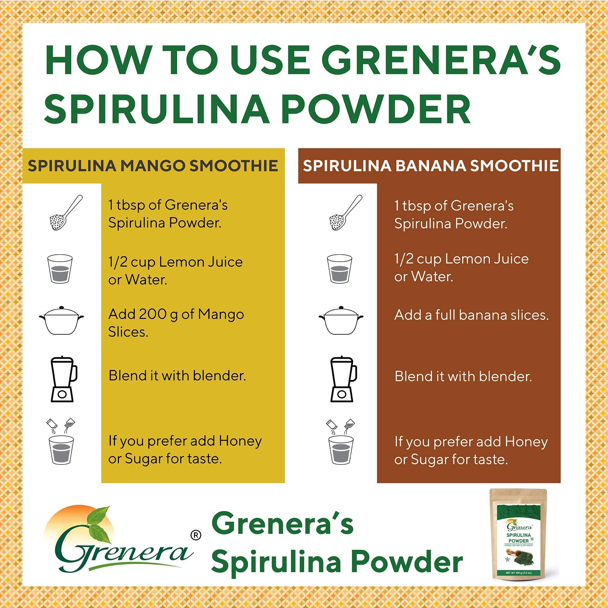 GRENERA Grenera Pure Spirulina Powder | Protein Algae Superfood Supplement | Organically Grown 1 kg