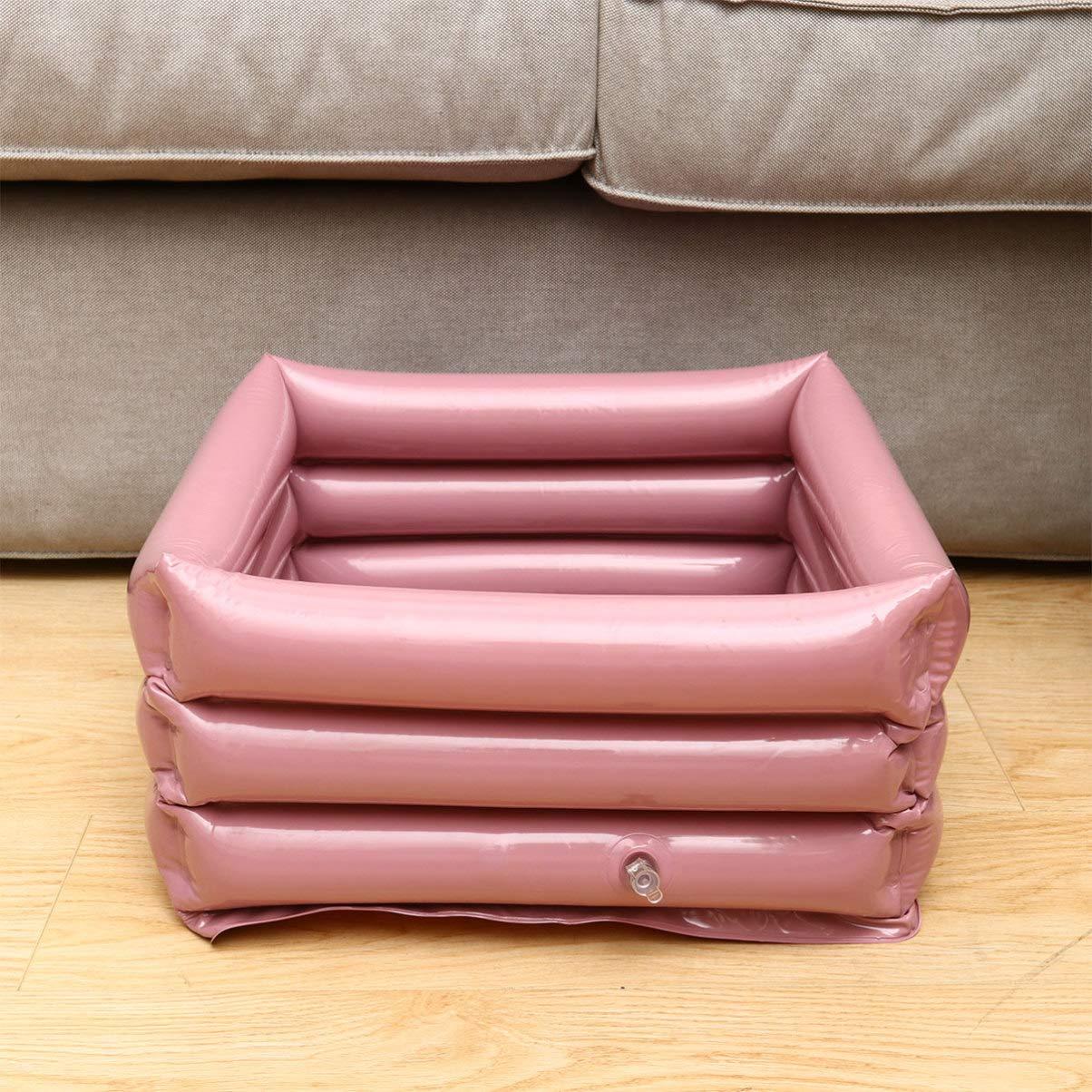 EXCEART EXCEART Foot Bath Tub Inflatable Foot Basin Portable Water Bucket for Family Travel Camping Outdoor Washing Vegetables Pink