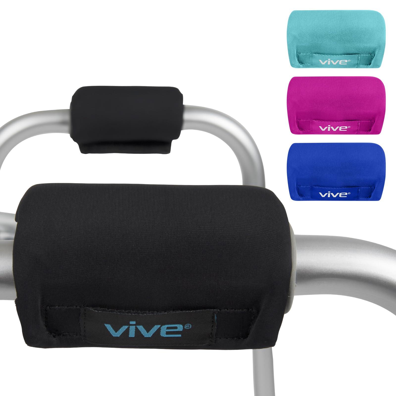 VIVE Walker Padded Hand Grip Covers by Vive - Soft Cushion Padding Medical Accessories for Folding Rolling Walker, Rollator Handle, Senior, Elderly Grippers - Crutch Handle Pads - Mobility.