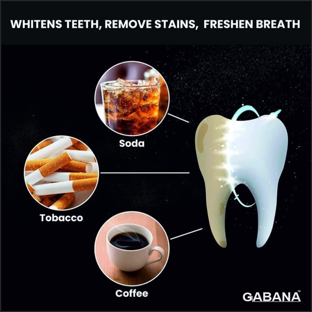 Gabana GABANA Natural Activated Coconut Charcoal Teeth Whitening Powder for Men and Women (Pack of 2, Each 50 gram)|Enamel Safe Oral Care for Effective Teeth Whitener Charcoal Powder for Teeth Whitening|